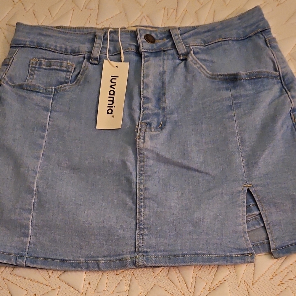 Iuvamia Light Blue Denim Skort